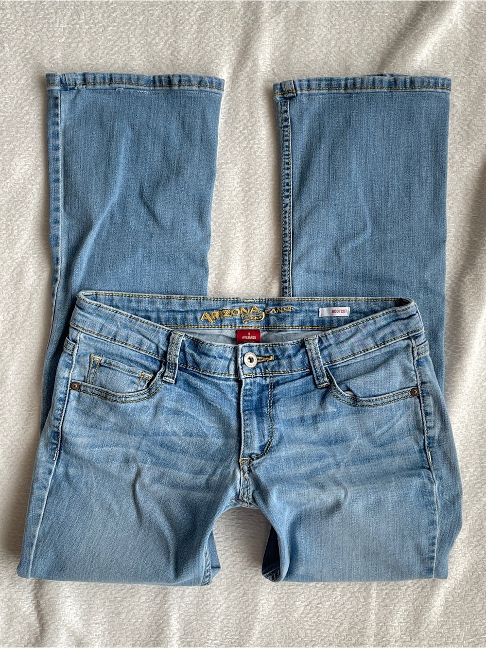 Arizona Jeans Women's 28 Low Rise Bootcut Light Wash Denim Y2K Indie Sleaze Boho